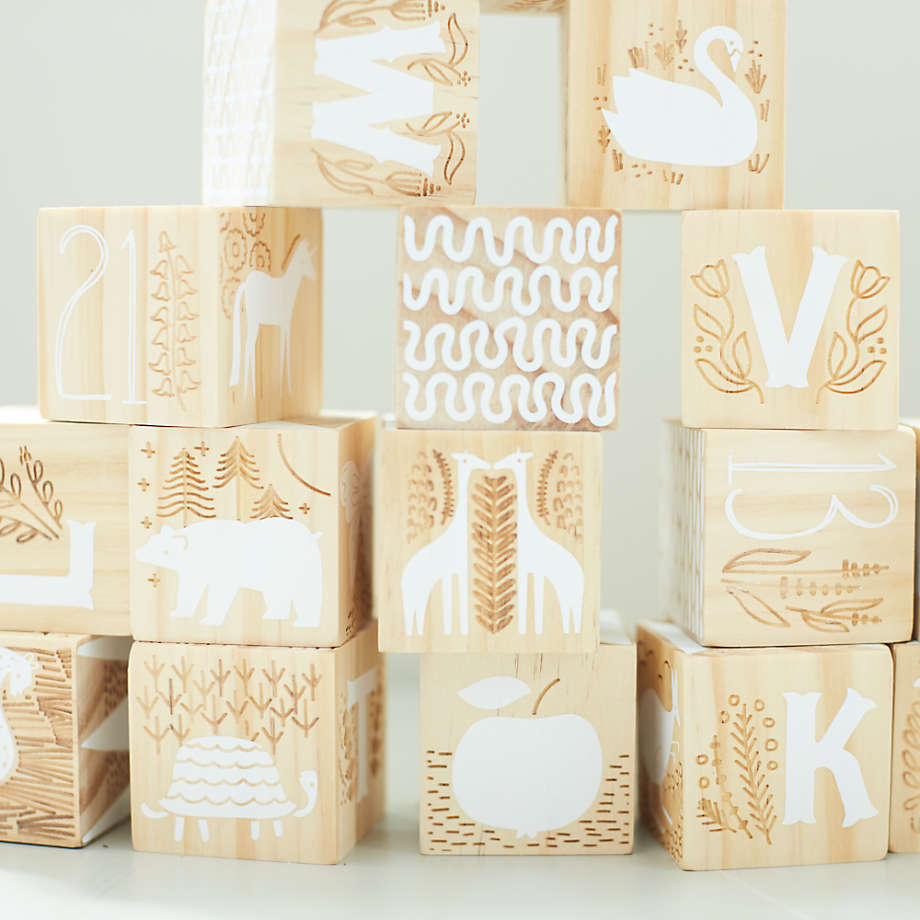 Etched shop wooden blocks