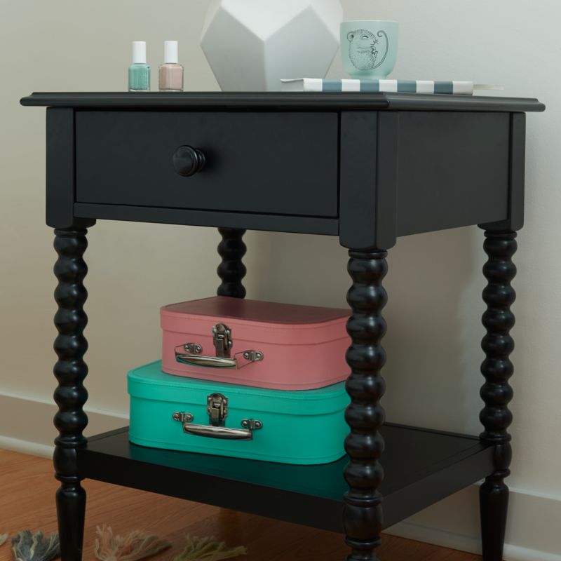 Jenny Lind Black Wood Spindle Kids Nightstand with Drawer - image 5 of 11