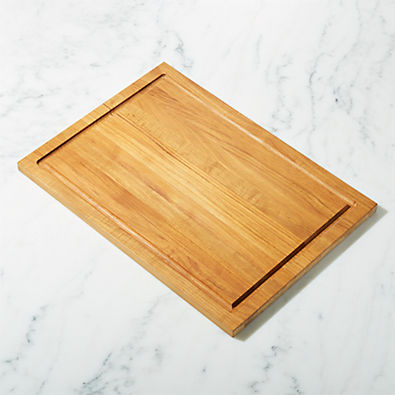 View Reclaimed Large Teak Rectangular Cutting Board with Well details