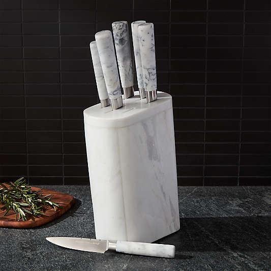 Fleischer and Wolf Marble 7-Piece Knife Block Set