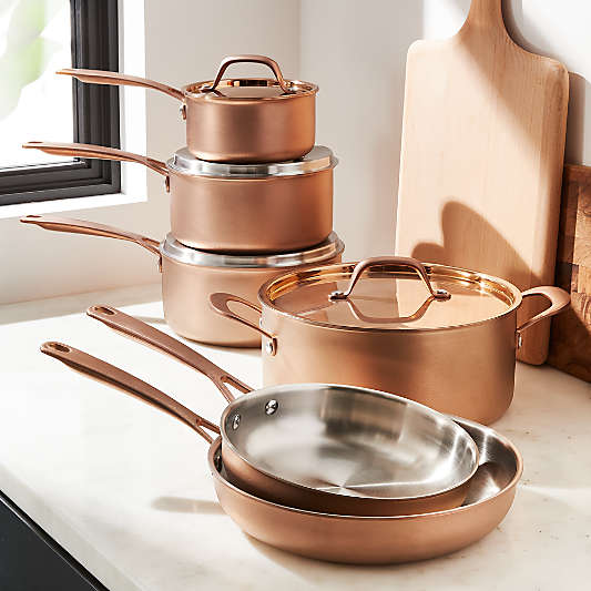 Fleischer and Wolf Bronze Rome Tri-Ply 10-Piece Cookware Set