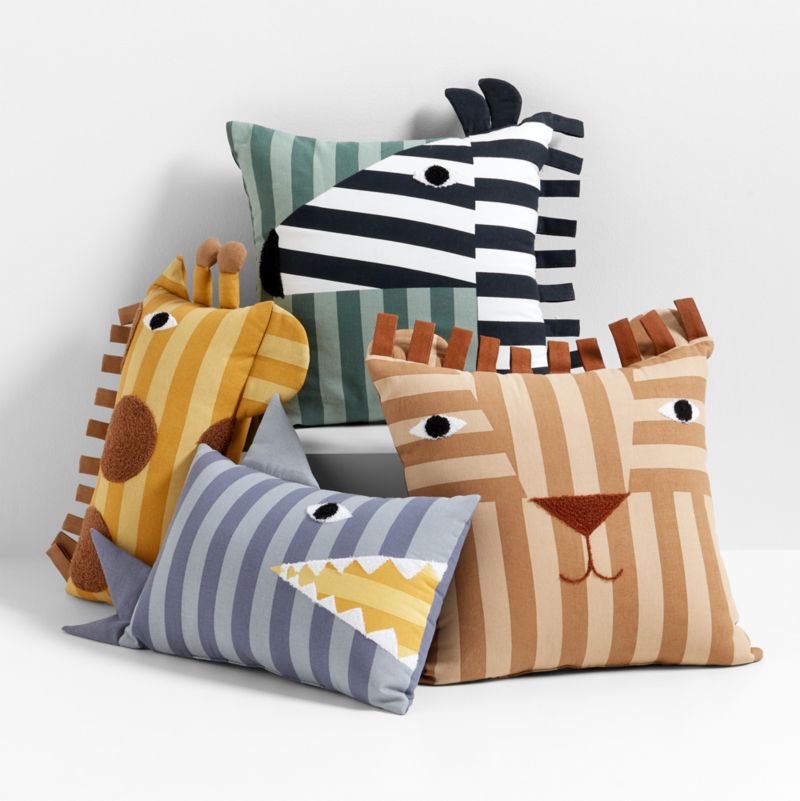 Zebra Face Striped Embroidered Kids Throw Pillow - image 3 of 6