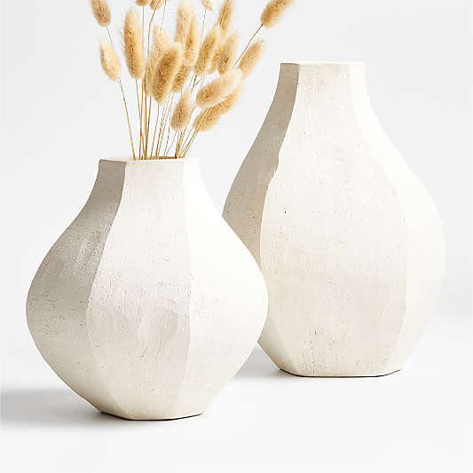 Facette White Vases by Athena Calderone