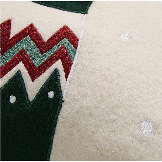 Fair Isle Reindeer 20"x20" Ivory Throw Pillow Cover by Joan Anderson