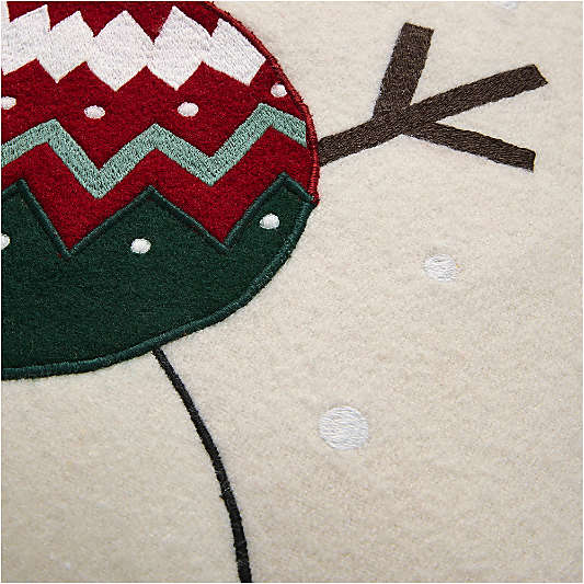 Fair Isle Snowman 20"x20" Ivory Throw Pillow by Joan Anderson with Feather Insert