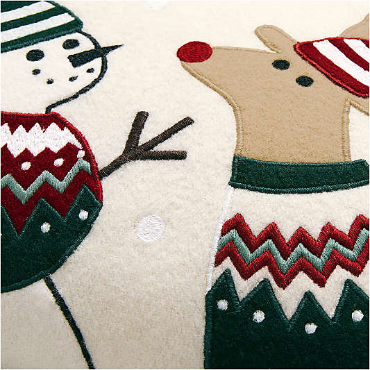 Fair Isle Friends 24"x16" Ivory Throw Pillow by Joan Anderson with Down-Alternative Insert