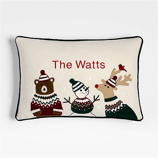 Fair Isle Friends 24"x16" Ivory Throw Pillow by Joan Anderson with Down-Alternative Insert