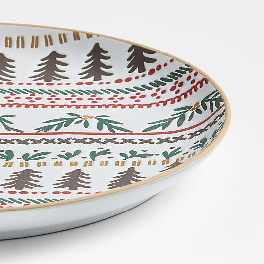 Nordic Fair Isle Stoneware Round Platter