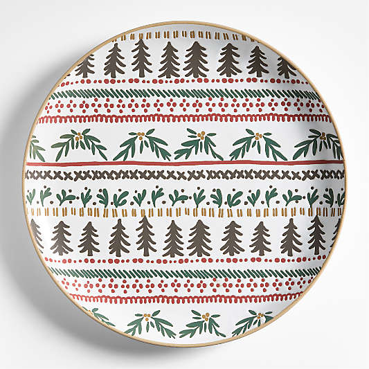 Nordic Fair Isle Stoneware Round Platter