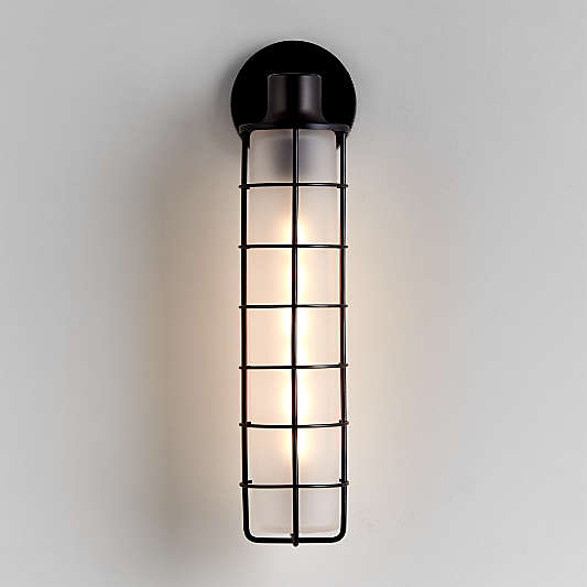 Fairfax Tall Black Metal Indoor/Outdoor Wall Sconce Light