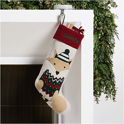 Fair Isle Friends Fox Christmas Stocking by Joan Anderson
