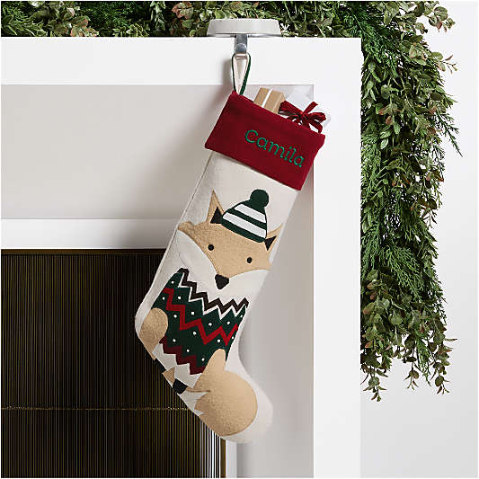 Fair Isle Friends Fox Christmas Stocking by Joan Anderson