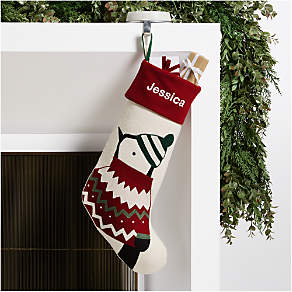 Arctic Friends Bunny Wool Christmas Stocking by Joan Anderson +