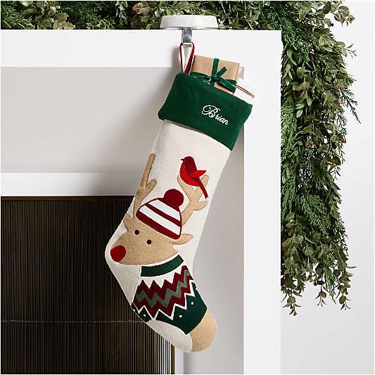 Fair Isle Friends Reindeer Christmas Stocking by Joan Anderson