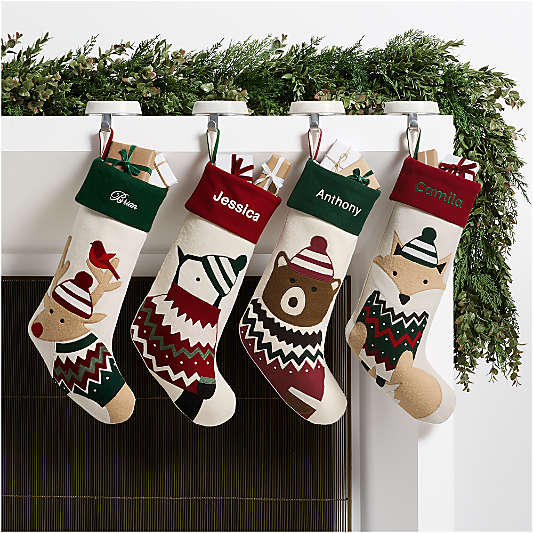 Fair Isle Friends Fox Christmas Stocking by Joan Anderson