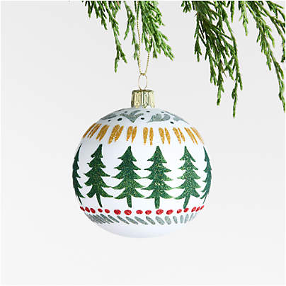 European Fair Isle Tree Ball Christmas Tree Ornament