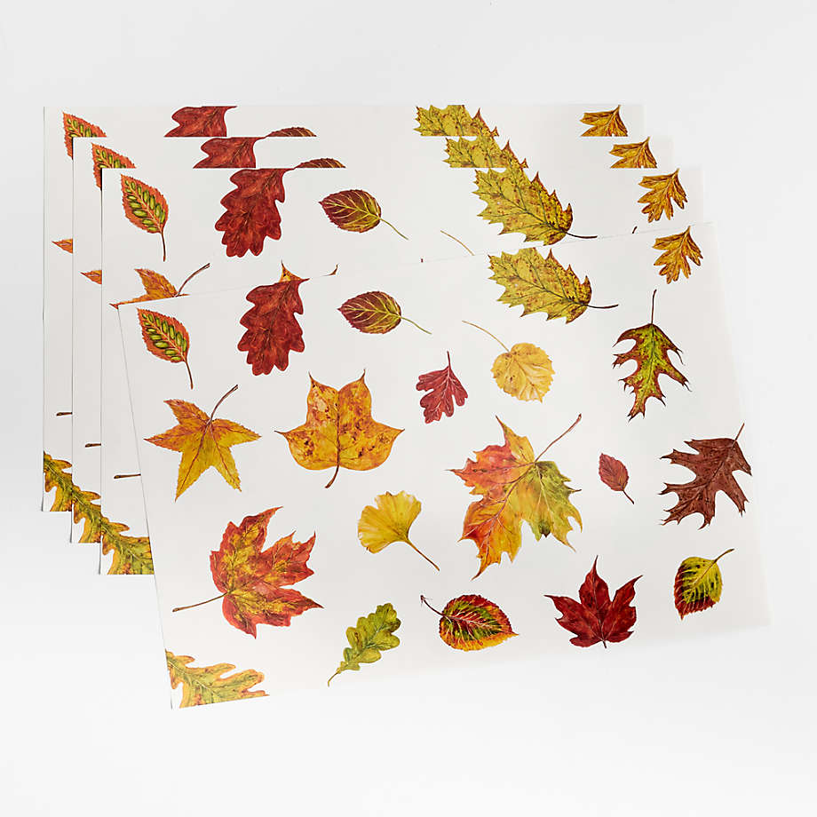 Fall Foliage Thanksgiving Paper Placemat, Set of 24 + Reviews Crate
