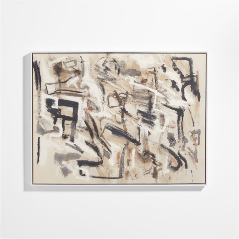 "Family Function" Framed Beige Abstract Wall Art Print 36"x48" by Joe Turner - image 0 of 6