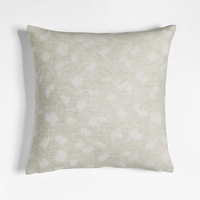 View Jacquard 20" Ivory Cheetah Print Pillow with Down-Alternative Insert details