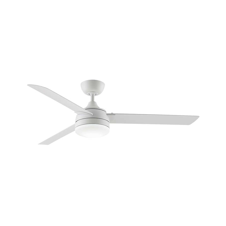 Fanimation Xeno 56" Matte White Indoor/Outdoor Ceiling Fan with LED Light + Reviews | Crate & Barrel