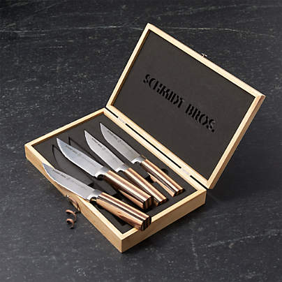 Schmidt Brothers - Heritage 4-Piece Jumbo Steak Knife Set, High-Carbon  German Stainless Steel Cutlery