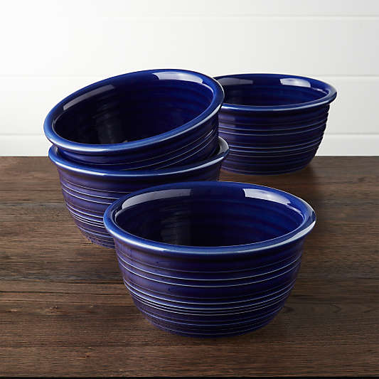 Farmhouse Blue Cereal Bowls, Set of 4