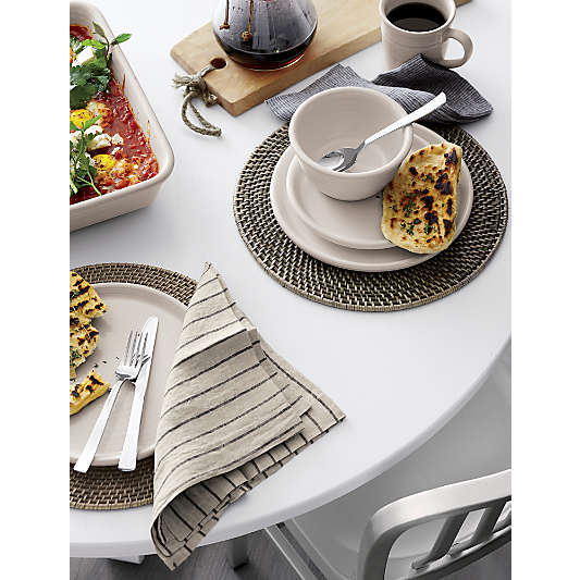 Artesia Round Grey Woven Rattan Placemat