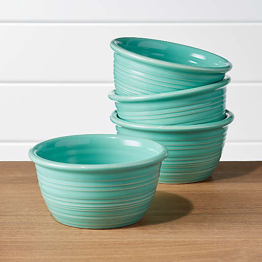 Farmhouse Mint Green Cereal Bowls, Set of 4