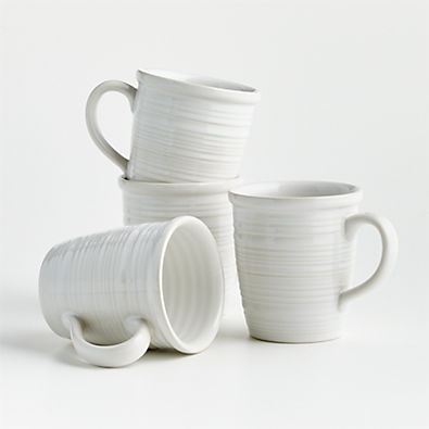 View Farmhouse 16-oz. White Mugs, Set of 4 details