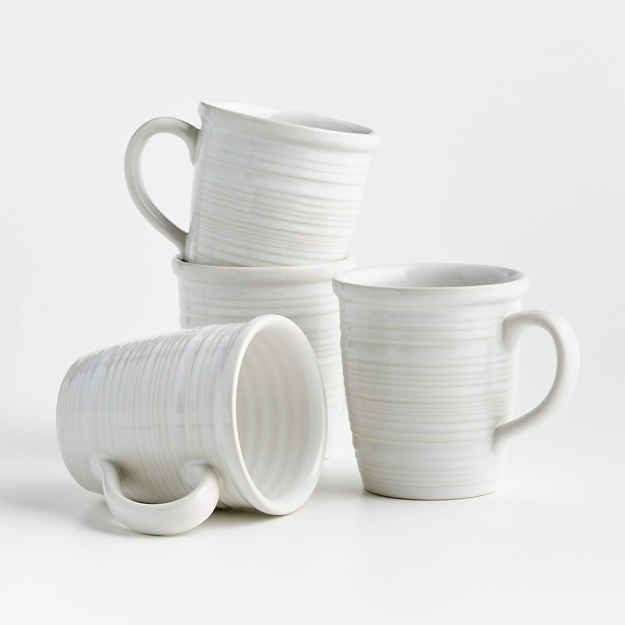 Farmhouse White Mugs, Set of 4 + Reviews Crate & Barrel