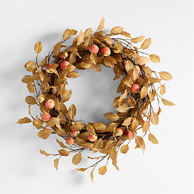 View Faux Apple Wreath 28" details