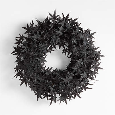 Faux Black Maple Wreath 28"
