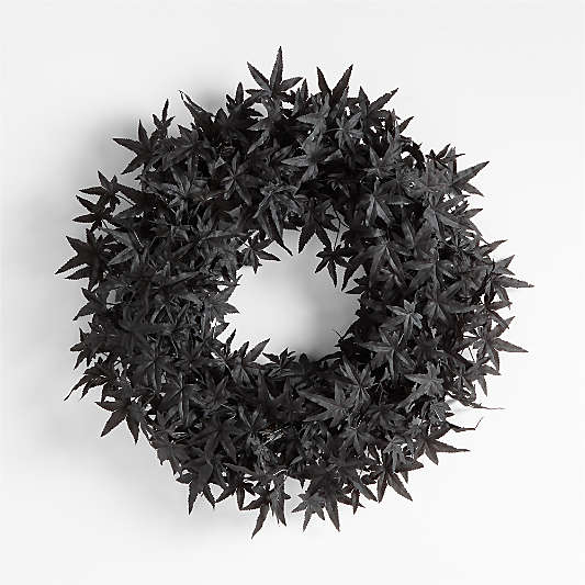 Faux Black Maple Wreath 28"
