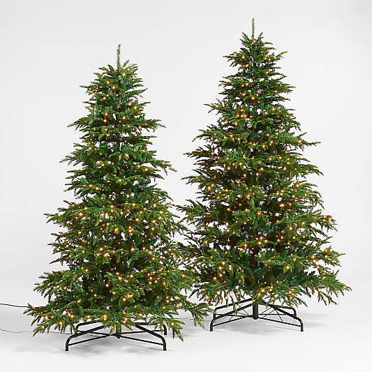 Faux Balsam Fir Pre-Lit LED Christmas Trees with White Lights