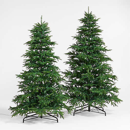 Faux Balsam Fir Pre-Lit LED Christmas Trees with White Lights