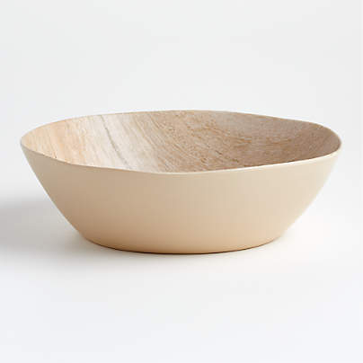 Faux Bois Melamine Serving Bowl