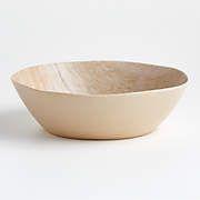 Abbott White and Bamboo Outdoor Melamine Serving Bowl by Jake Arnold