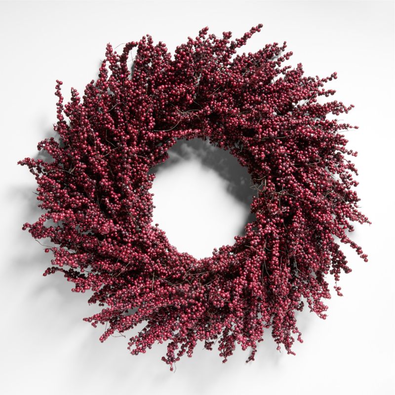 Faux Burgundy Mini Berry Wreath 32"