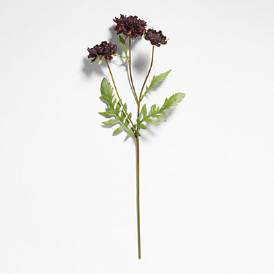 View Faux Burgundy Scabiosa Stem details