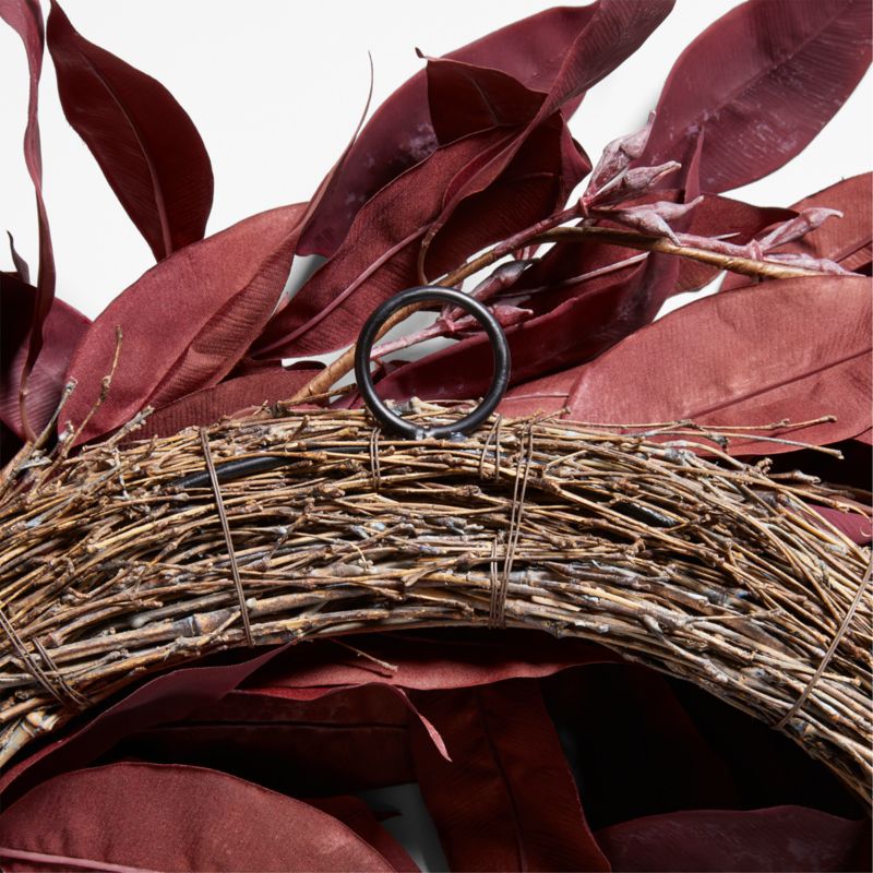 Faux Burgundy Willow Wreath 23.6" - image 5 of 6