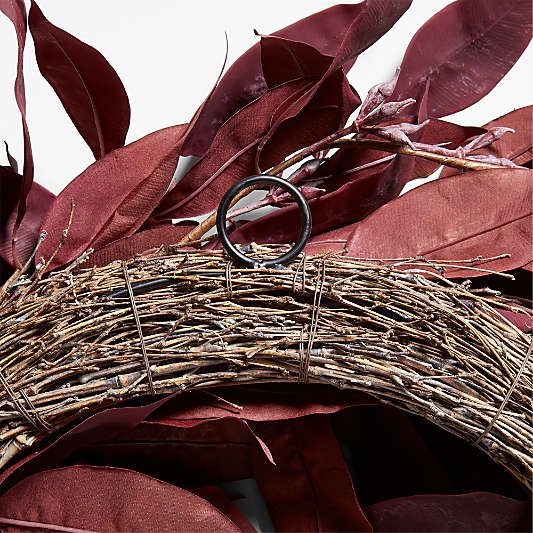 Faux Burgundy Willow Wreath 23.6"