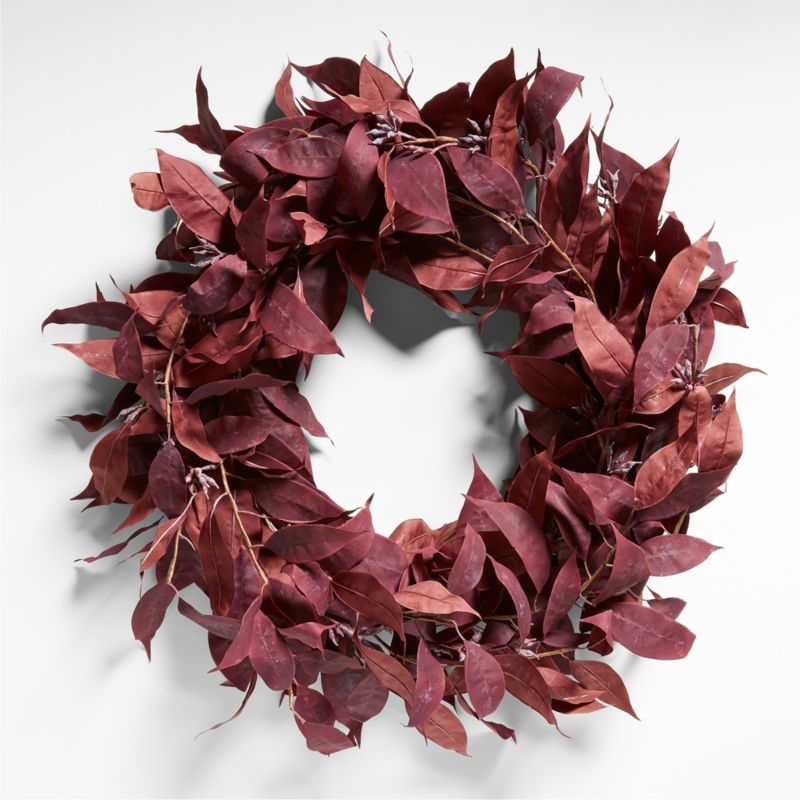 Faux Burgundy Willow Wreath 23.6" - image 0 of 6