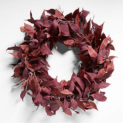 Faux Burgundy Willow Wreath 23.6"