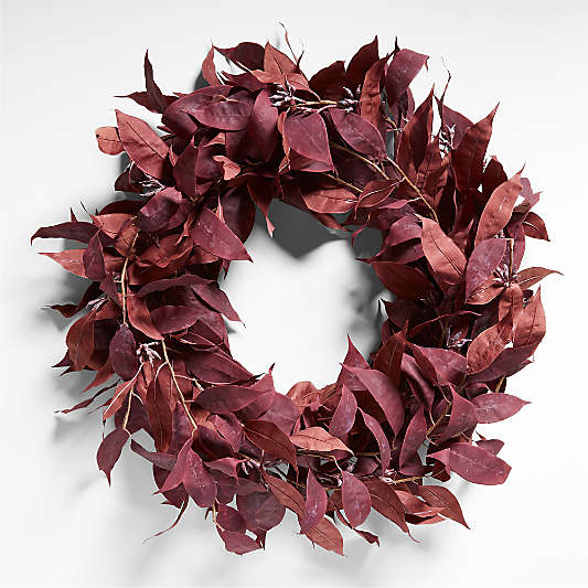 Faux Burgundy Willow Wreath 23.6"