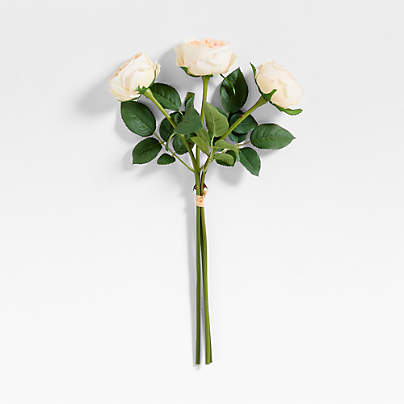 Faux Champagne Rose Bunch 18.5"