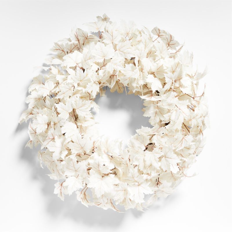 Faux Cream Maple Leaf Wreath 28" - image 0 of 5