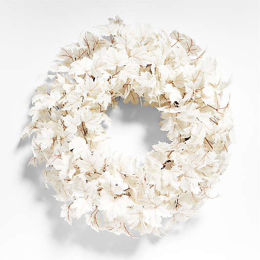 Faux Cream Maple Leaf Wreath 28"