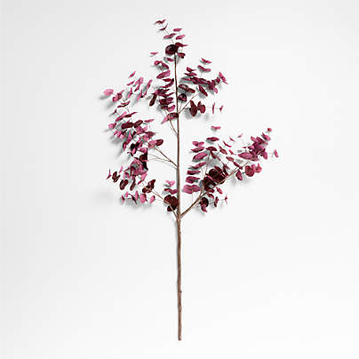 Faux Large Dark Red Eucalyptus Branch 72"