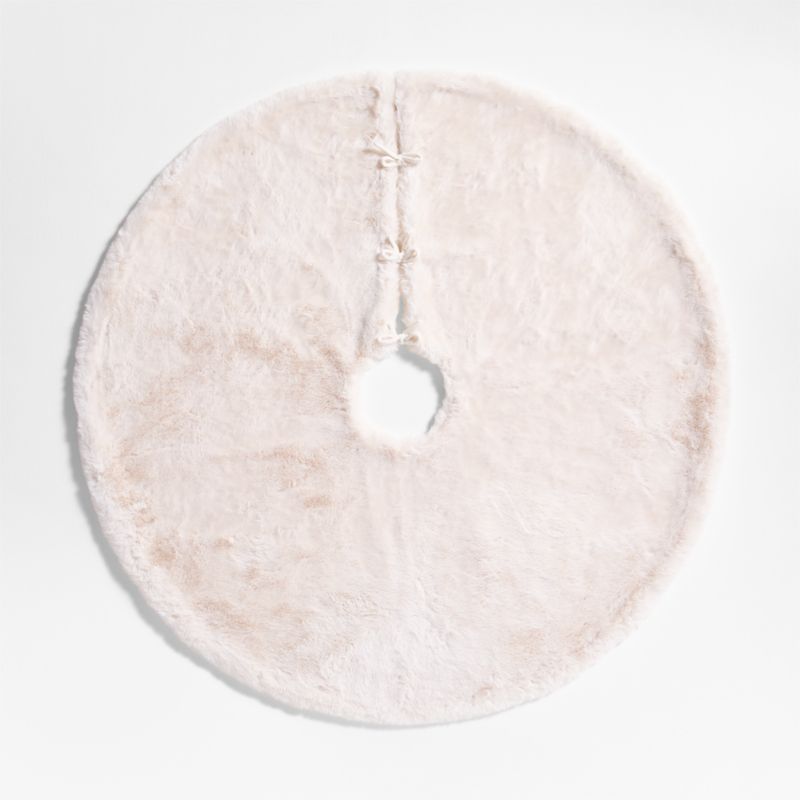 Winter White Faux Fur Christmas Tree Skirt - image 4 of 5