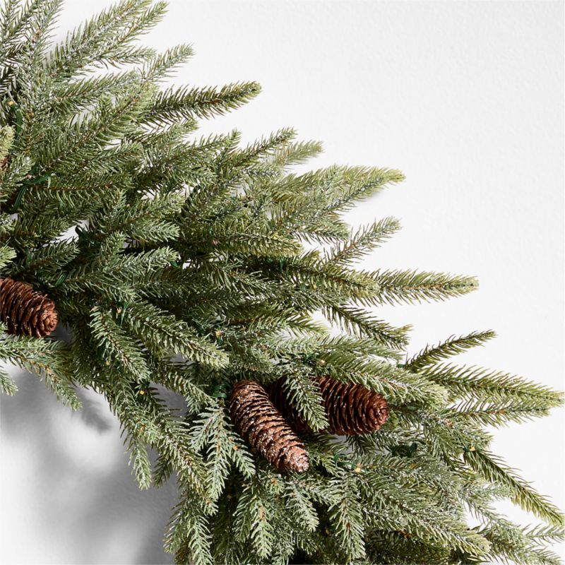 Faux Frosted Pre-Lit LED Norway Spruce Wreath 30" - image 6 of 9